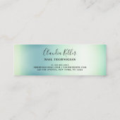 Carte De Visite Mini Élégante parties scintillant verte à la menthe ver (Dos)