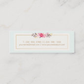 Carte De Visite Mini Elégante Pastel Aquarelle Fleurs Girly Chic (Dos)