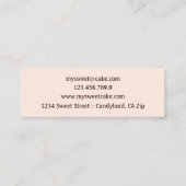 Carte De Visite Mini Élégante pâtisserie chocolat aquarelle (Dos)