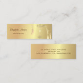 Carte De Visite Mini Elégante, Pinceau Or Arbre femmes Silhouette (Devant / Derrière)