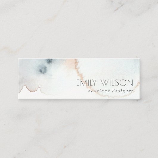 Carte De Visite Mini Elégante plage d'aquarelle bleu Aquarelle Aquarell (Devant)