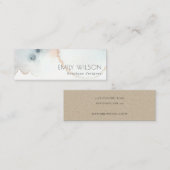 Carte De Visite Mini Elégante plage d'aquarelle bleu Aquarelle Aquarell (Devant / Derrière)