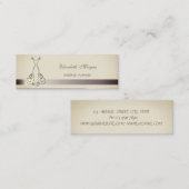 Carte De Visite Mini Élégante Professionnelle Élégante Glitterie, Robe (Devant / Derrière)