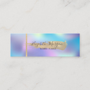 Carte De Visite Mini Élégante Rayure Moderne, Coup de Pinceau Holograph