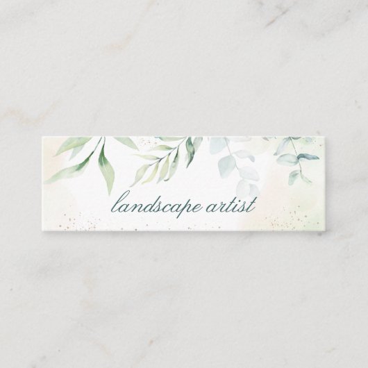 Carte De Visite Mini Élégante verdure dorée Eucalyptus (Devant)