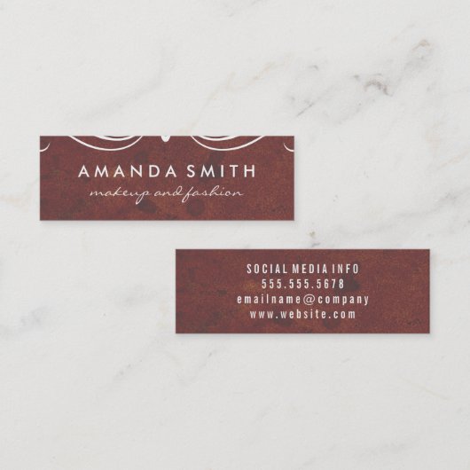 Carte De Visite Mini Eléments fantaisie Grungy Texture (Devant / Derrière)