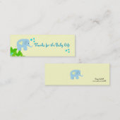 Carte De Visite Mini Éléphant Bleu Merci (Devant / Derrière)