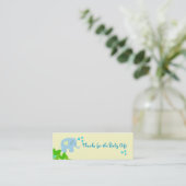 Carte De Visite Mini Éléphant Bleu Merci (Debout devant)