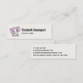 Carte De Visite Mini Eléphant de bébé rose mignon avec oreilles Poka Do (Devant / Derrière)