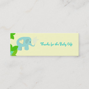 Carte De Visite Mini Éléphant Gentil Merci
