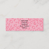 Carte De Visite Mini Empreinte de léopard de rose en pastel. Monogramme (Dos)