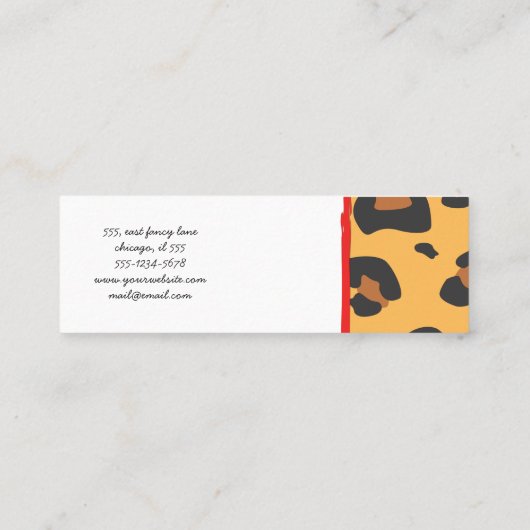 Carte De Visite Mini Empreinte de léopard, Spots de léopard, Leopard Br (Dos)