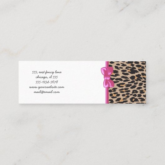 Carte De Visite Mini Empreinte de léopard, Spots de léopard, Leopard Br (Dos)