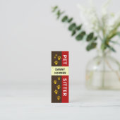 Carte De Visite Mini Empreintes de pattes Creative Gold Doggy Pet Sitte (Debout devant)