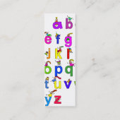 Carte De Visite Mini Enfants d'alphabet (Dos)
