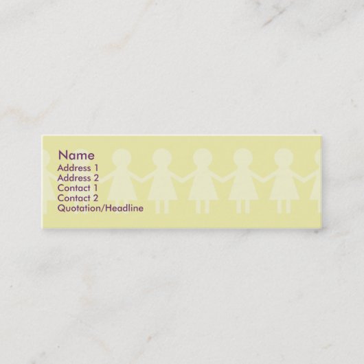 Carte De Visite Mini Enfants - maigres (Devant)