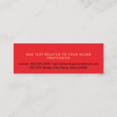 Carte De Visite Mini Enseignant de musique cool et moderne Couleur roug (Dos)