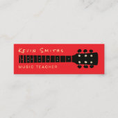 Carte De Visite Mini Enseignant de musique cool et moderne Couleur roug (Devant)