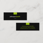 Carte De Visite Mini Entraîneur - Compacte Vert Mention (Devant / Derrière)