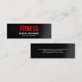 Carte De Visite Mini Entraîneur de fitness rouge noir mince (Devant / Derrière)