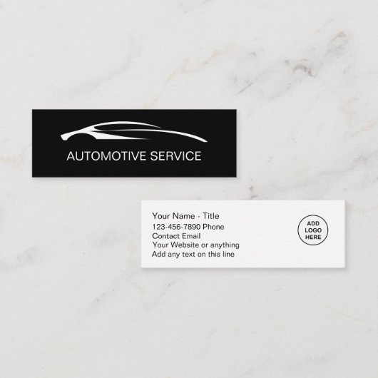 Carte De Visite Mini Entreprise automobile au budget le plus cool (Devant / Derrière)