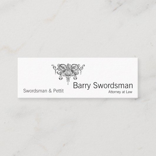 Carte De Visite Mini Épée de justice (avec des échelles) (Devant)