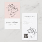 Carte De Visite Mini-esthétique Visage Logo Maquillage Artiste Ros (Devant / Derrière)