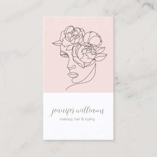 Carte De Visite Mini-esthétique Visage Logo Maquillage Artiste Ros (Devant)