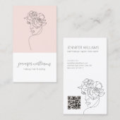 Carte De Visite Mini-esthétique Visage Logo Maquillage Artiste Ros (Devant / Derrière)