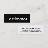 Carte De Visite Mini estimateur. (Devant / Derrière)