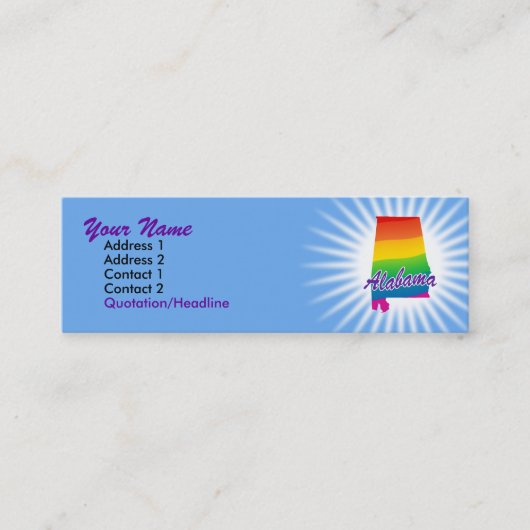 Carte De Visite Mini État Arc-En-Ciel De L'Alabama (Devant)