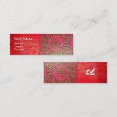 Carte De Visite Mini ÉTOILE DU MATIN, MONOGRAM, Vert Rouge (Devant / Derrière)