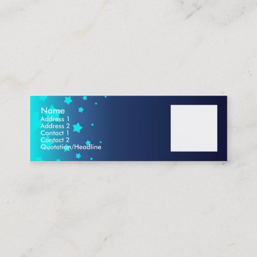 Carte De Visite Mini Étoiles bleu-clair (Devant)