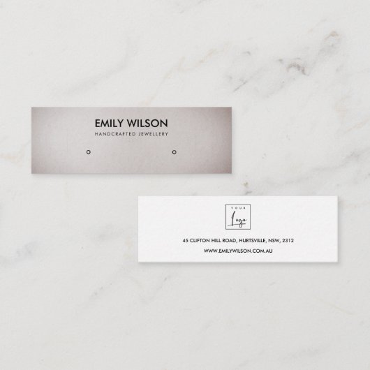 CARTE DE VISITE MINI ÉTUDE D'ARGENT BLANC PEARL DOUCE DOUCE ÉTABLISSEME (Devant / Derrière)