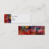 Carte De Visite Mini EXCALIBUR, rouge vif, or métallique bleu rose (Devant / Derrière)