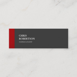 Carte De Visite Mini Exclusif Slim Spécial Uni Rouge Gris