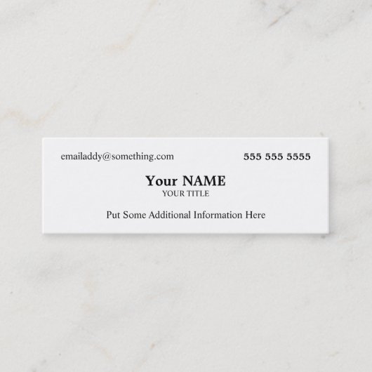 Carte De Visite Mini Exécutif blanc (Devant)