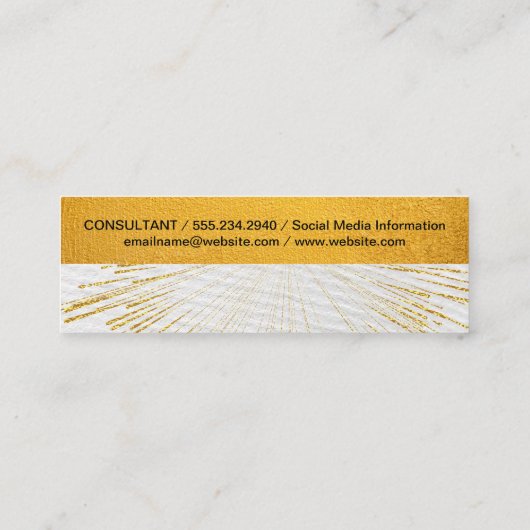 Carte De Visite Mini exécutif | Bourse d'or | Texture papier (Dos)