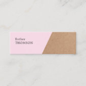 Carte De Visite Mini Expert-conseil en géométrie élégante Rose Kraft (Devant)