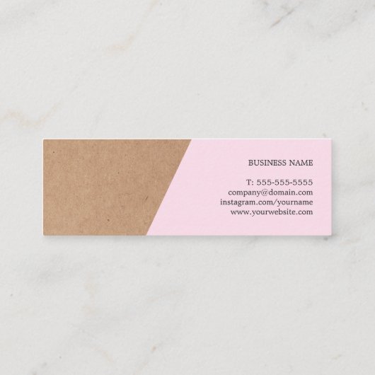 Carte De Visite Mini Expert-conseil en géométrie élégante Rose Kraft (Dos)