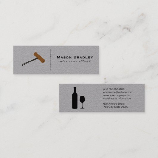 Carte De Visite Mini Expert Vin (Devant / Derrière)