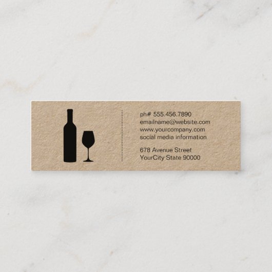 Carte De Visite Mini Expert Vin (Dos)