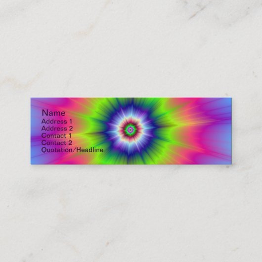 Carte De Visite Mini Explosion en bleu vert et rose (Devant)