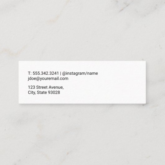 Carte De Visite Mini Expression élégante (Dos)