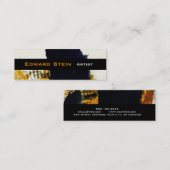 Carte De Visite Mini Expressioniste abstrait Painterly de traçage noir (Devant / Derrière)