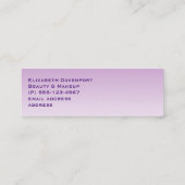 Carte De Visite Mini Eyelashes rose et noir élégants sur dégradé violet (Dos)