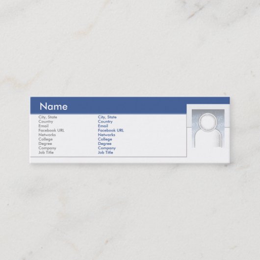 Carte De Visite Mini Facebook - maigre (Devant)