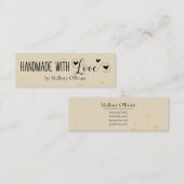 Carte De Visite Mini Fait à la main avec Love Calligraphie et Coeurs (Devant / Derrière)
