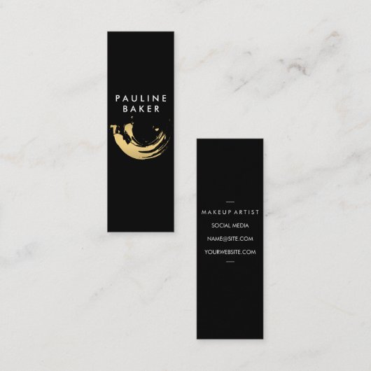 Carte De Visite Mini Faux Gold brossé (Devant / Derrière)