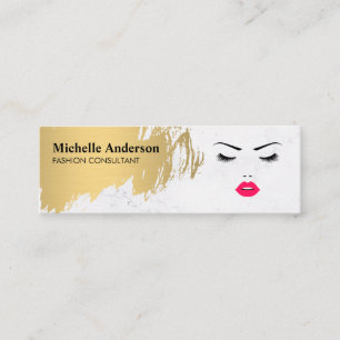 Carte De Visite Mini Faux Gold brossé   Artiste de maquillage   Fashion